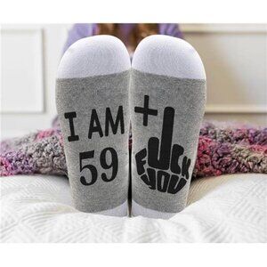 HILARIOUS 60th Birthday Gift Socks Middle Finger Naughty Novelty Socks